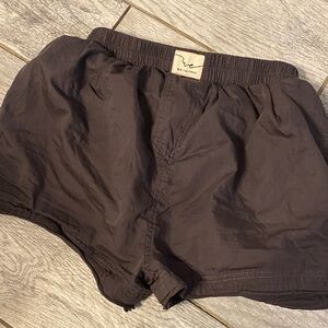 Free People womens washed black boxer/sleep shorts Shorts